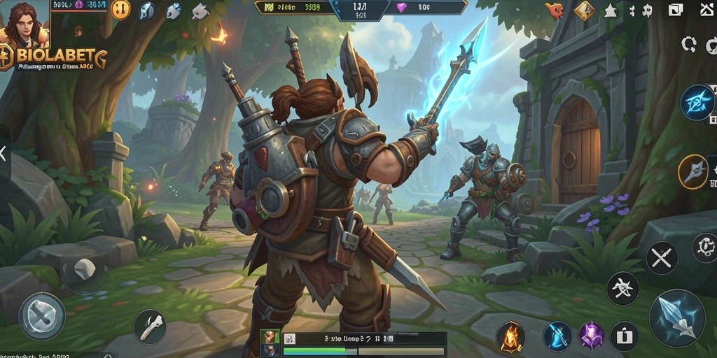 Screenshot gameplay ARPG dengan pertarungan mendebarkan.