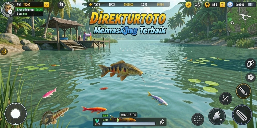 Screenshot menampilkan gameplay seru dalam memancing ikan.