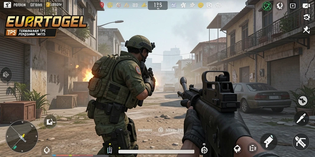 Screenshot menunjukkan aksi seru dalam gameplay TPS EUROTOGEL.