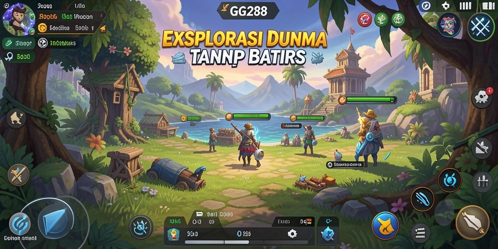 Screenshot GG288 yang menunjukkan pemain berinteraksi dalam dunia Open World.