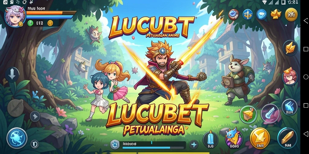 Tampilan gameplay LUCUBET dengan karakter Anime yang menarik.